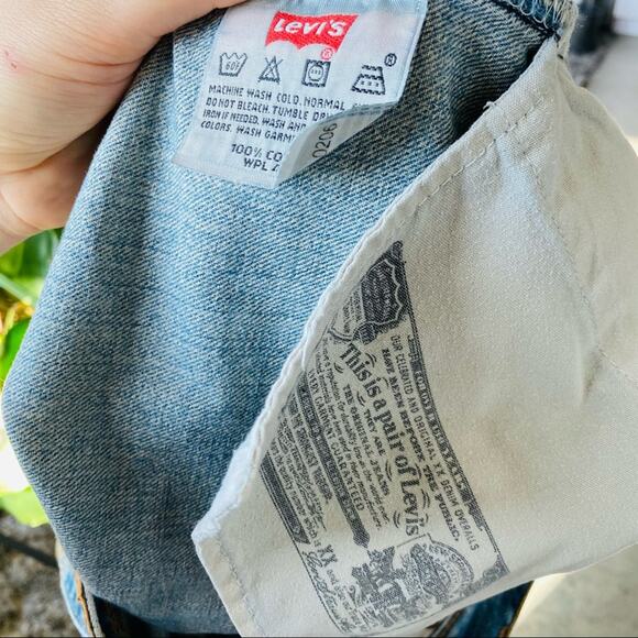 MENS LEVIS 501 33 x 34 Blue Denim Button Fly Denim Jeans Slim Skinny Straight - Picture 8 of 12